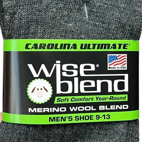 Wise Blend Men’s Merino Wool Blend Socks, Size L, NWT - Picture 4 of 4